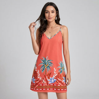 Maya Tropical Print Mini Dress
