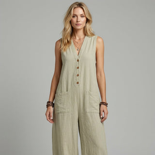 Sienna Buttoned Wide-Leg Jumpsuit