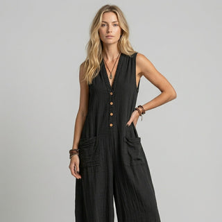 Sienna Buttoned Wide-Leg Jumpsuit