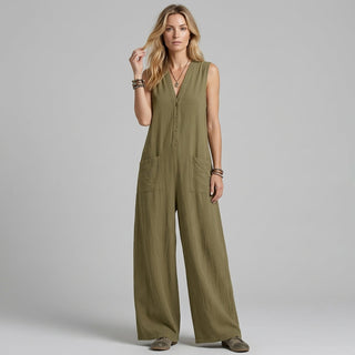 Sienna Buttoned Wide-Leg Jumpsuit