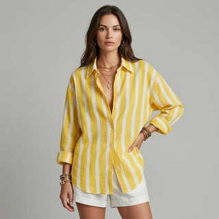 Aria Striped Button-Down Shirt