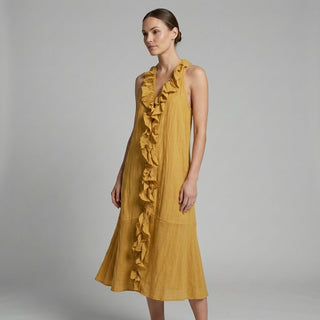 Isla Cascading Ruffle Midi Dress