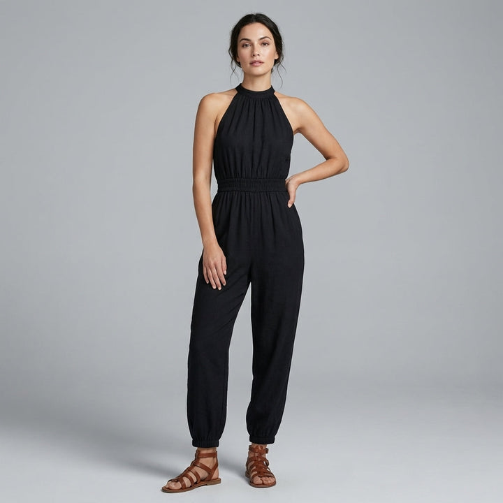 Esme Halter Smocked Jumpsuit