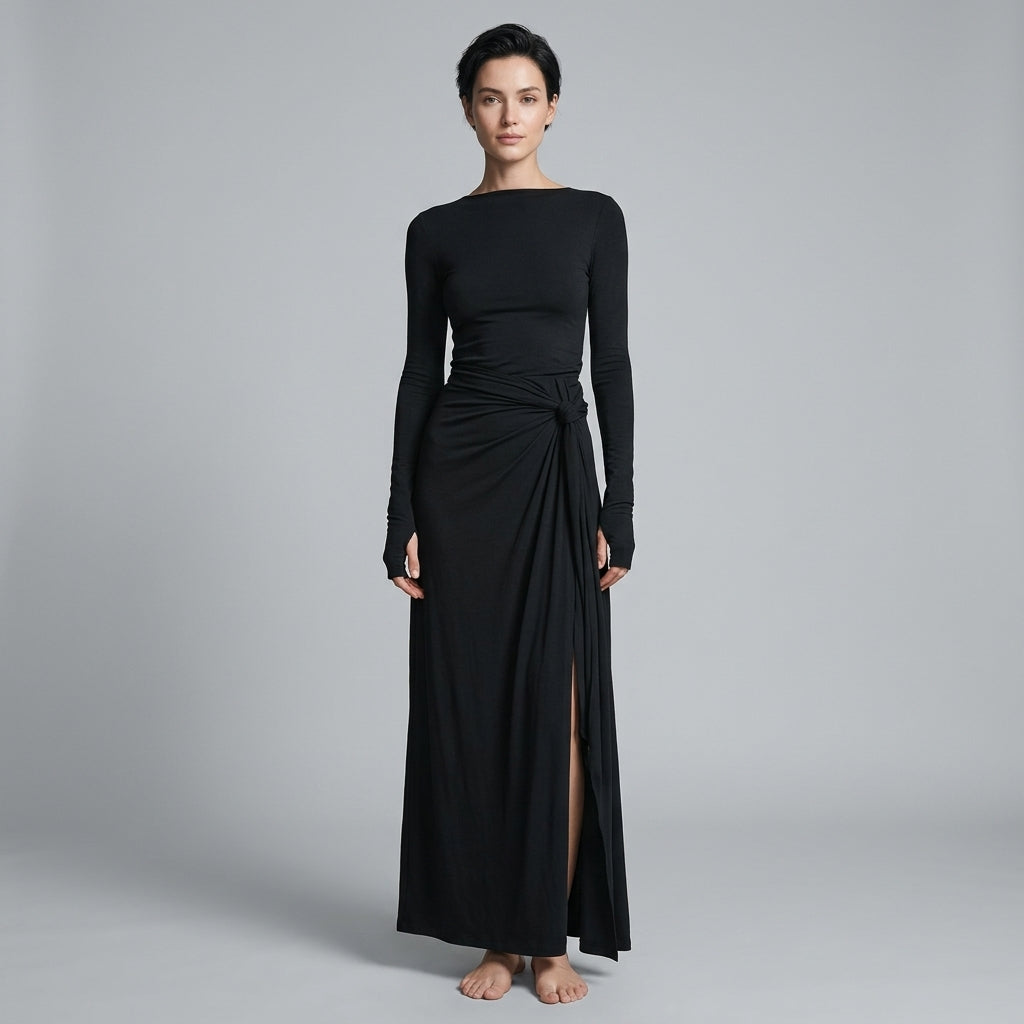 Seraphina Knotted Draped Maxi Dress