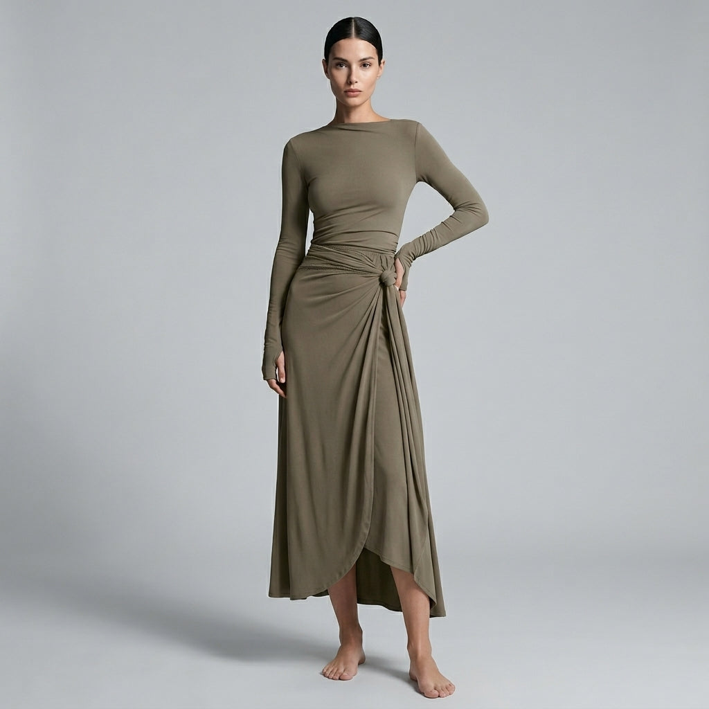 Seraphina Knotted Draped Maxi Dress