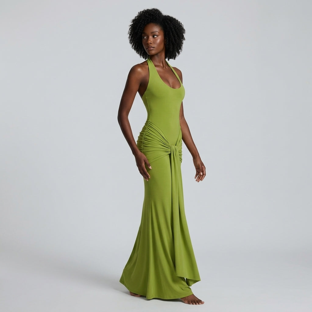 Vera Halter Knot Maxi Dress