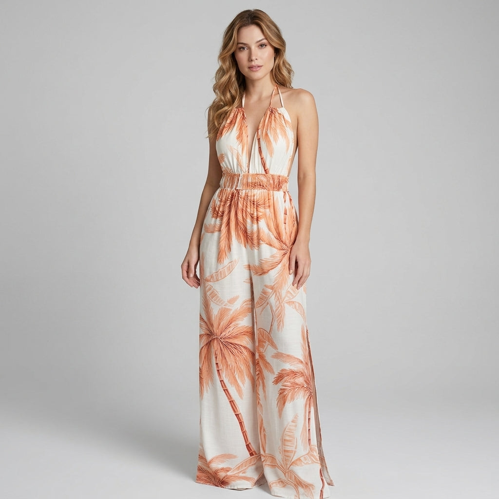 Estella Halter Slit Maxi Dress