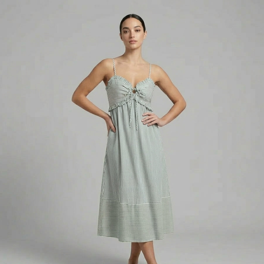 Isabella Tie-Front Midi Dress