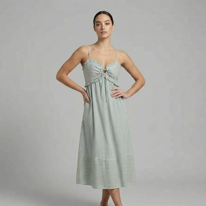 Isabella Tie-Front Midi Dress