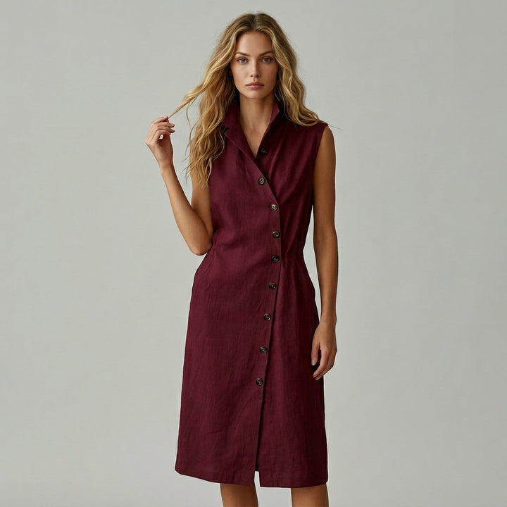 Margot Asymmetric Button Maxi Dress