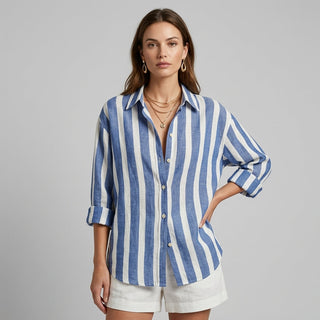 Aria Striped Button-Down Shirt
