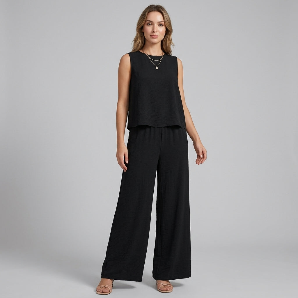 Iris Sleeveless Wide-Leg Two-Piece Set