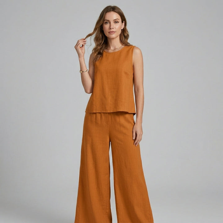 Iris Sleeveless Wide-Leg Two-Piece Set