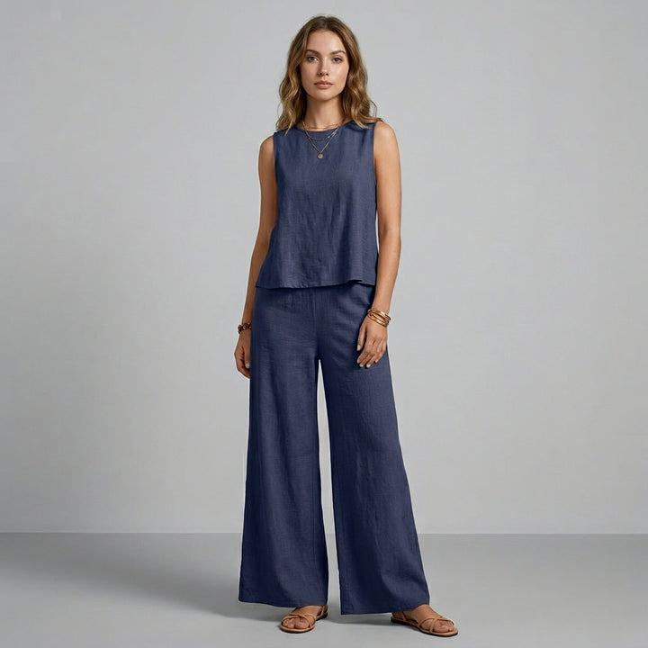 Iris Sleeveless Wide-Leg Two-Piece Set