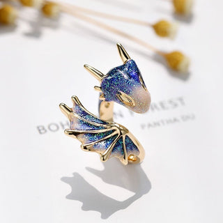 Adjustable Blue Dragon Ring
