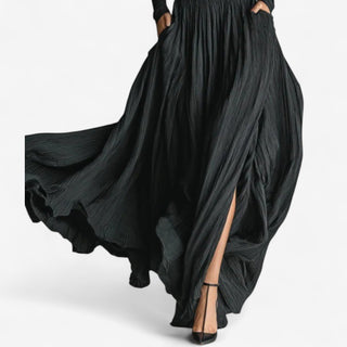 Armelle | Roll-Neck Pleated Maxi Dress