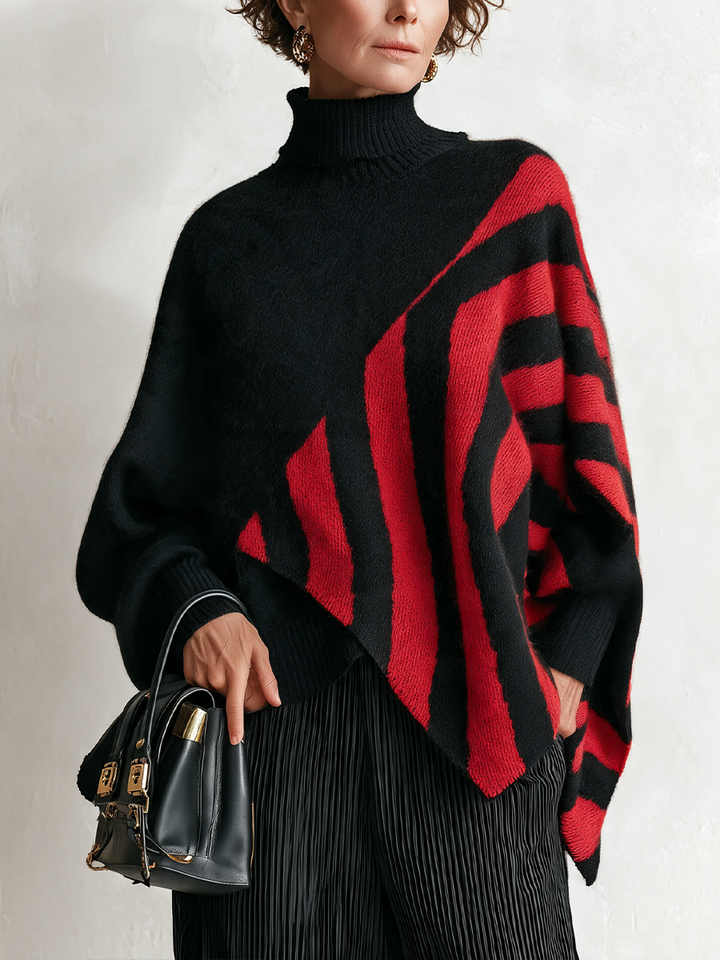 Augusta | Geometric Stripe Turtleneck