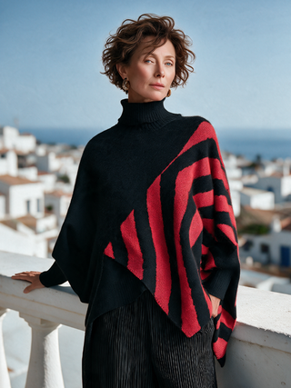 Augusta | Geometric Stripe Turtleneck
