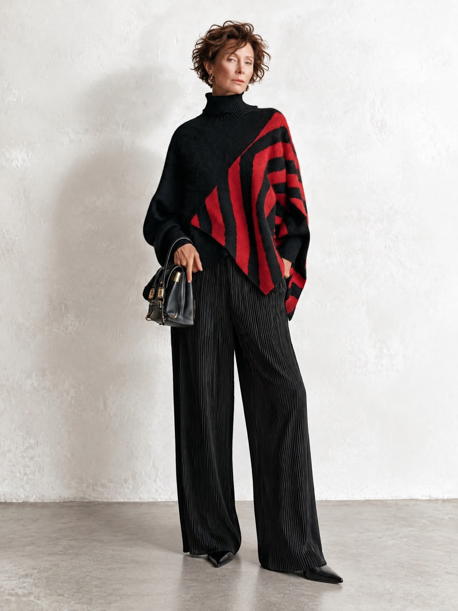 Augusta | Geometric Stripe Turtleneck