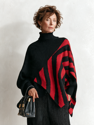 Augusta | Geometric Stripe Turtleneck