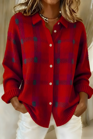 Beatrice | Checked Button Cardigan