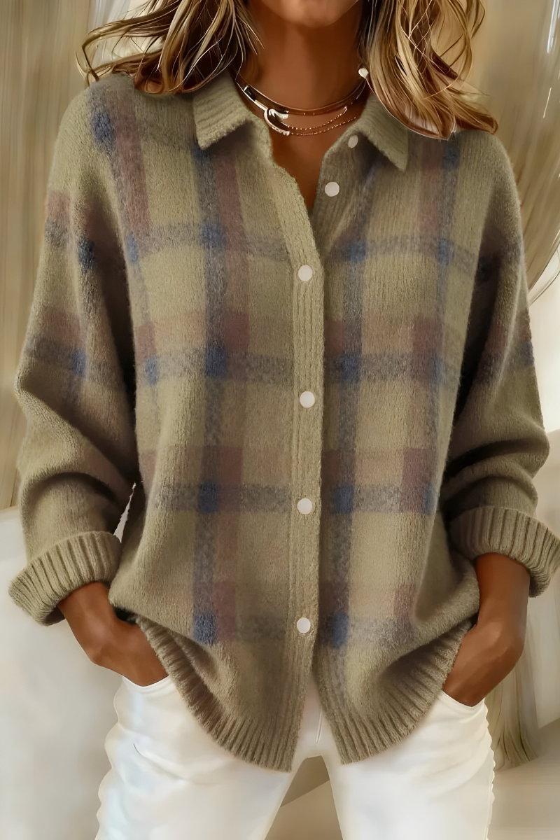Beatrice | Checked Button Cardigan