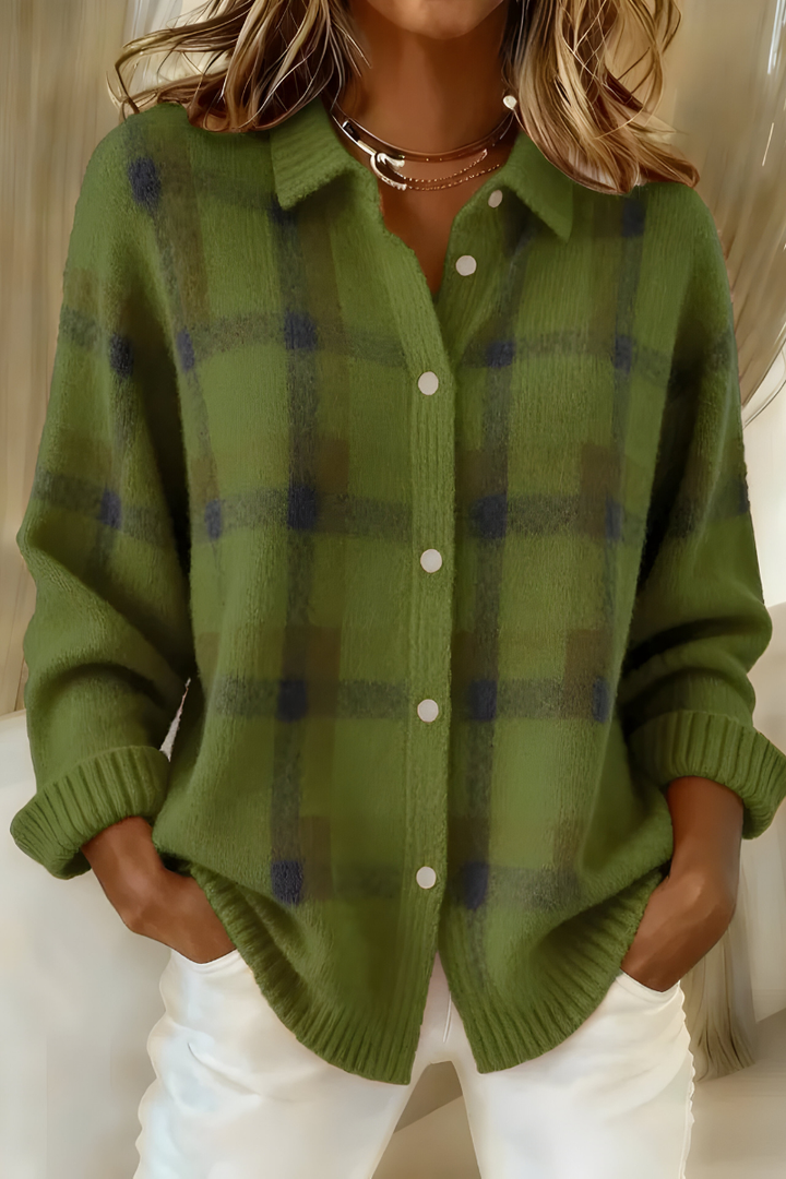 Beatrice | Checked Button Cardigan