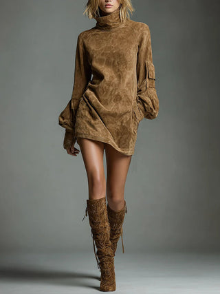 Bibiane | Oversized Suede-Look Mini Dress