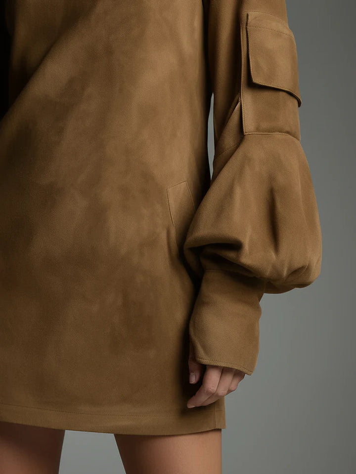 Bibiane | Oversized Suede-Look Mini Dress
