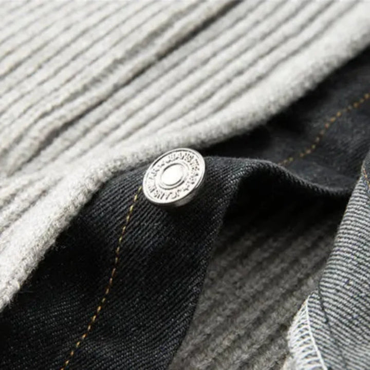 Calder | Denim-Collar Knit Jacket