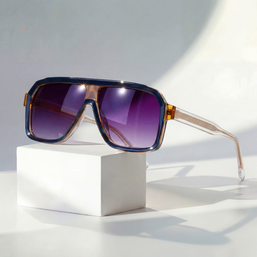 Raven Retro Sunglasses Indigo