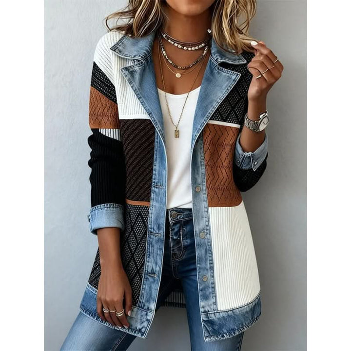 Colette | Denim-Trim Knit Jacket