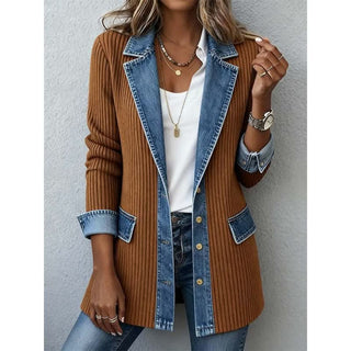 Colette | Denim-Trim Knit Jacket