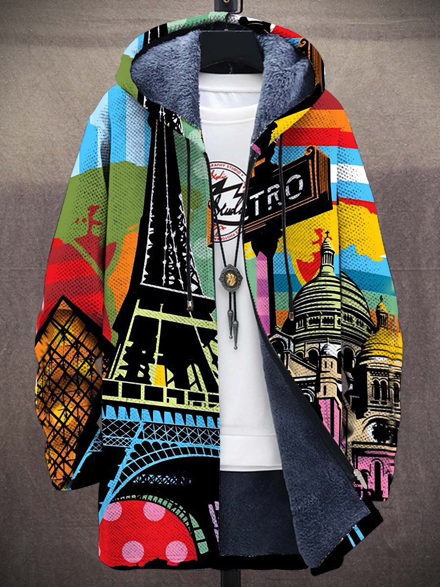 City Lights Art Hooded Zip Jacket