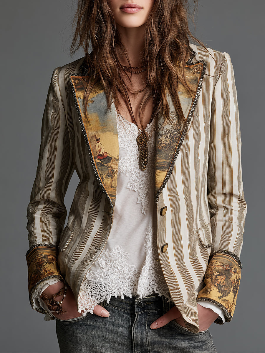 Clementine | Boho Striped Blazer