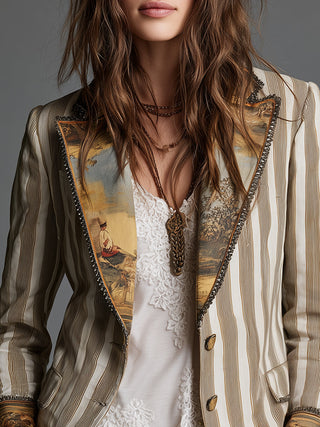 Clementine | Boho Striped Blazer
