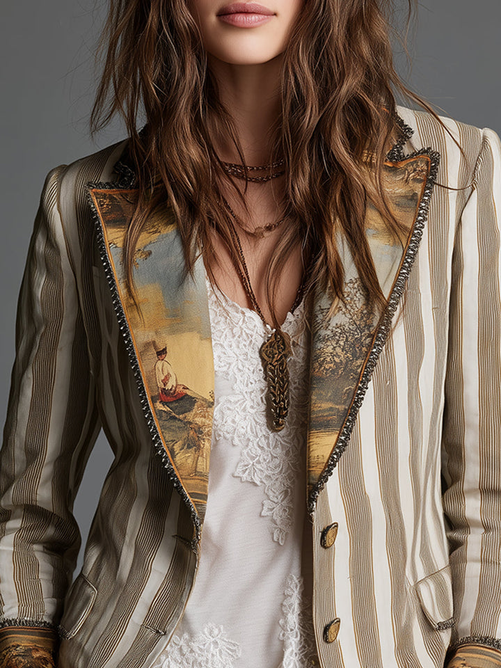 Clementine | Boho Striped Blazer