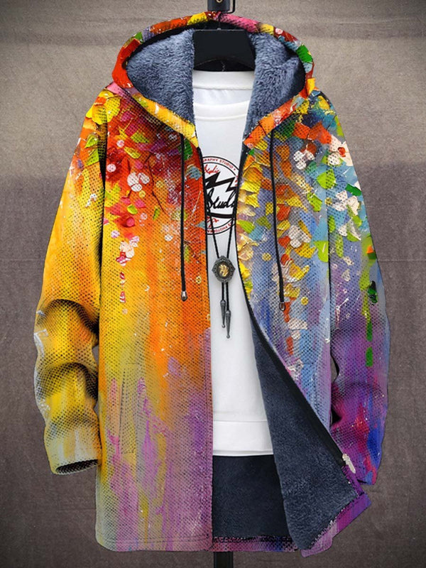 Colour Block Art Hooded Cardigan