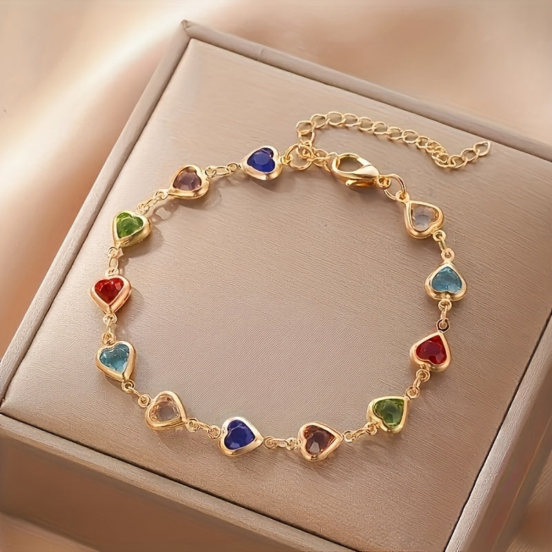 Colourful Heart Charm Bracelet