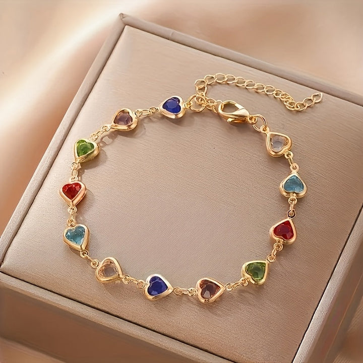 Colourful Heart Charm Bracelet