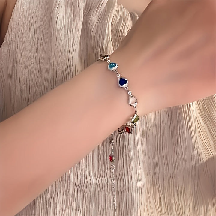 Colourful Heart Charm Bracelet