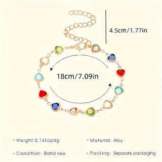 Colourful Heart Charm Bracelet