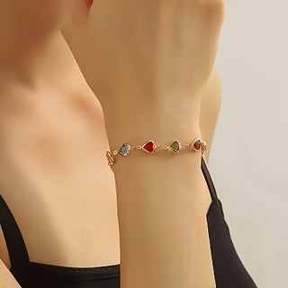 Colourful Heart Charm Bracelet