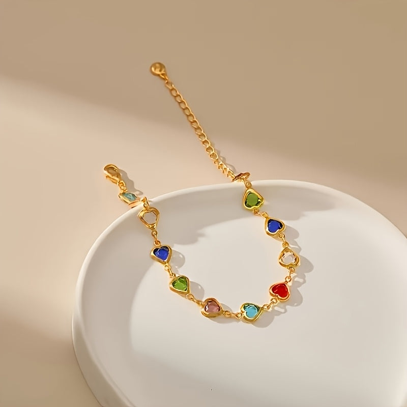 Colourful Heart Charm Bracelet