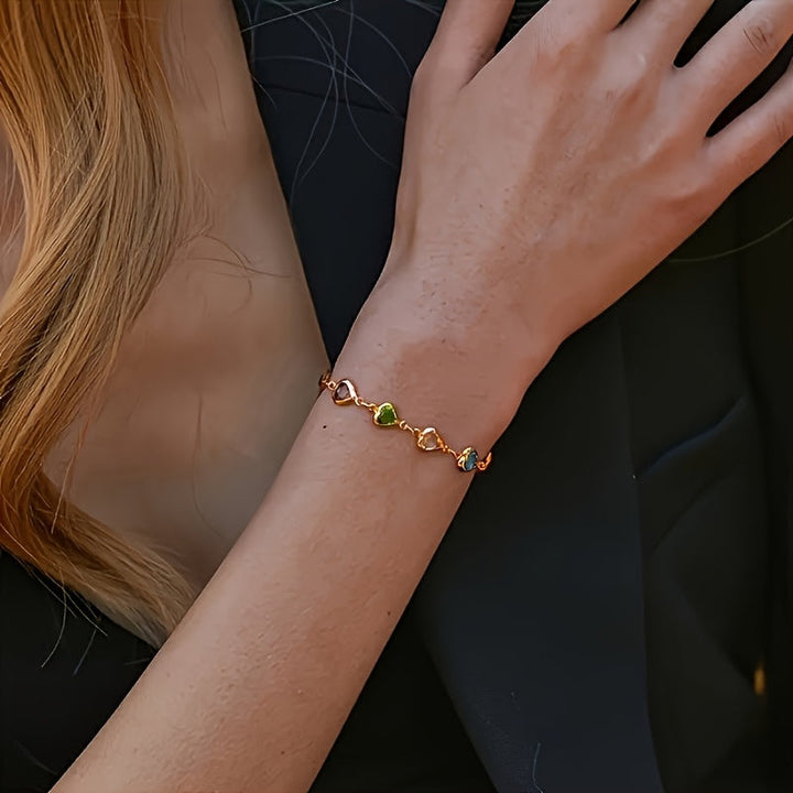 Colourful Heart Charm Bracelet