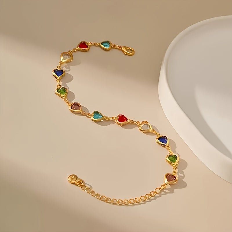 Colourful Heart Charm Bracelet