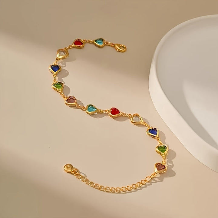 Colourful Heart Charm Bracelet