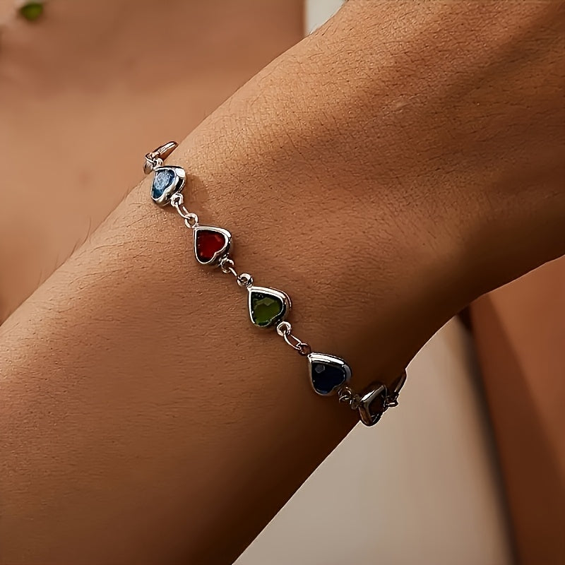 Colourful Heart Charm Bracelet