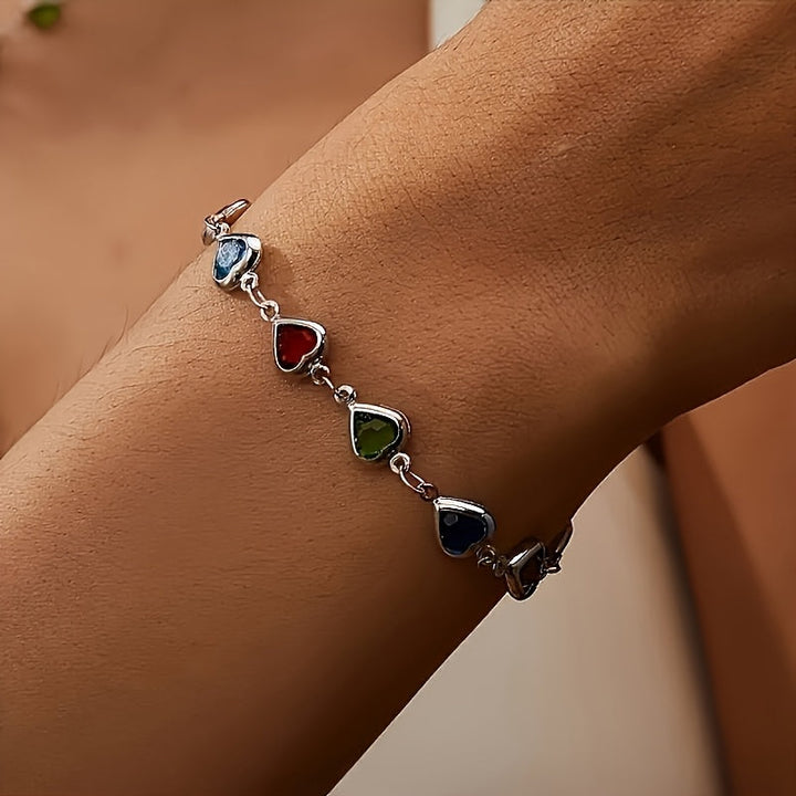 Colourful Heart Charm Bracelet