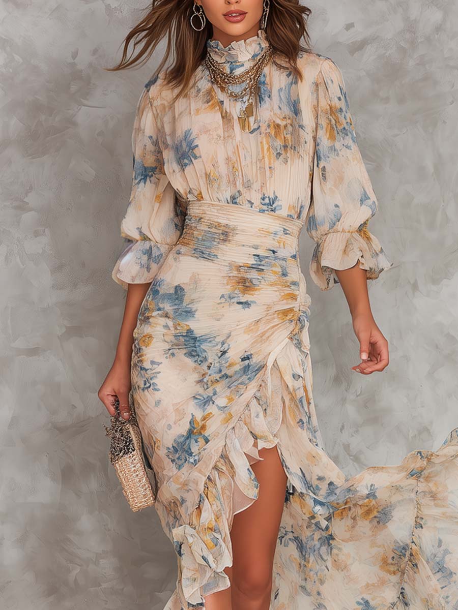 Cora | Painted Floral Maxi Dress
